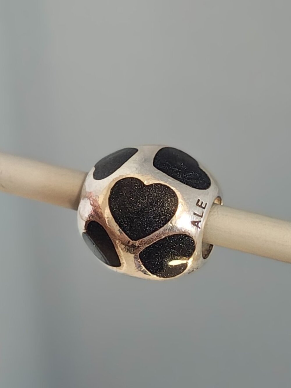 Authentic Pandora Retired Love You Black Enamel Charm – 790543EN22 Sterling